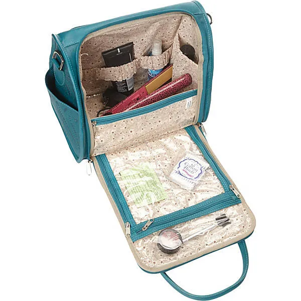 Carry On Vanity Bag in Hand Tooled Leather, Multiple Colors, 990