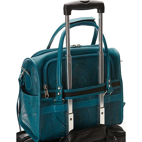 Carry On Vanity Bag in Hand Tooled Leather, Multiple Colors, 990