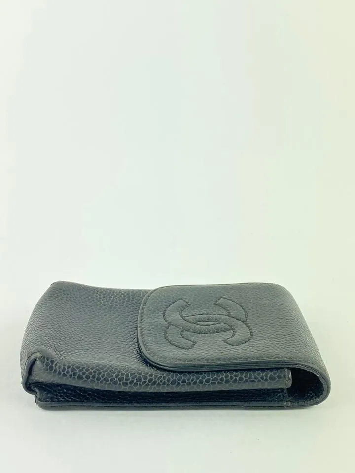 Chanel Black Caviar Leather Mobile or Cigarette Case 41C1117