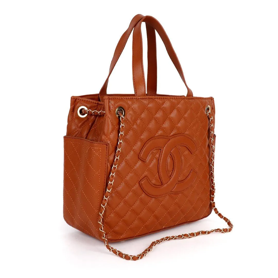 CHANEL GST Grand Shopping Chain Tote Bag Caviar Leather Brown
