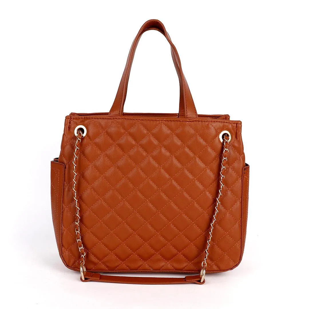 CHANEL GST Grand Shopping Chain Tote Bag Caviar Leather Brown