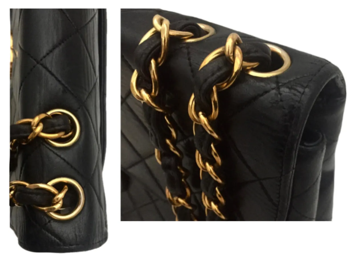 Chanel Vintage Black Lambskin Jumbo