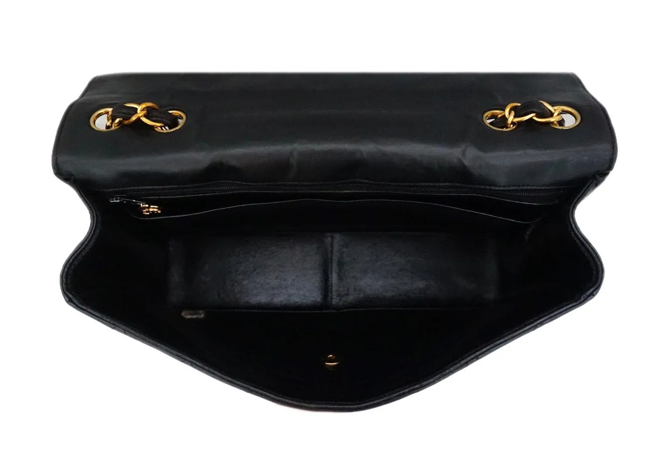 Chanel Vintage Black Lambskin Jumbo