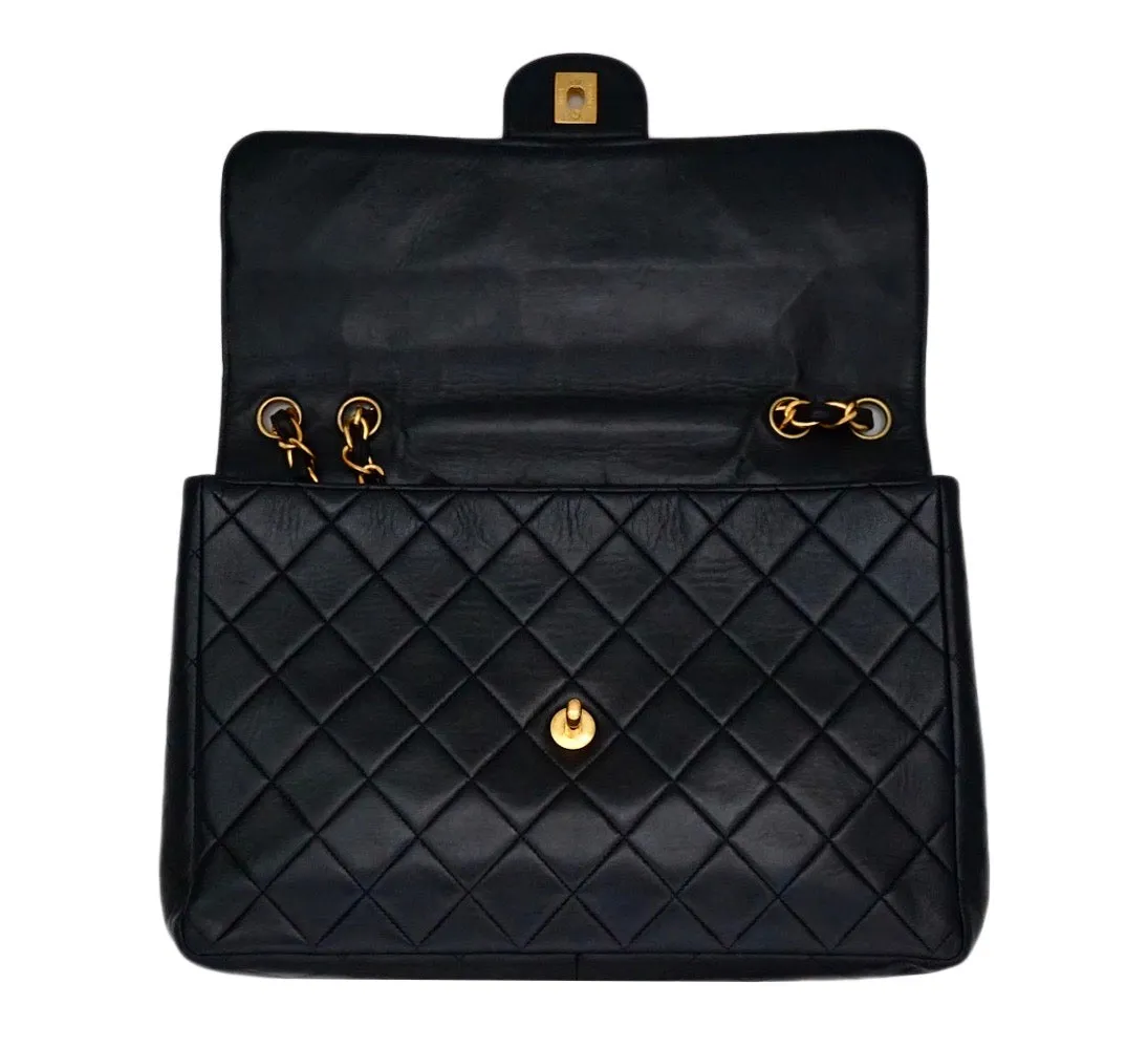 Chanel Vintage Black Lambskin Jumbo