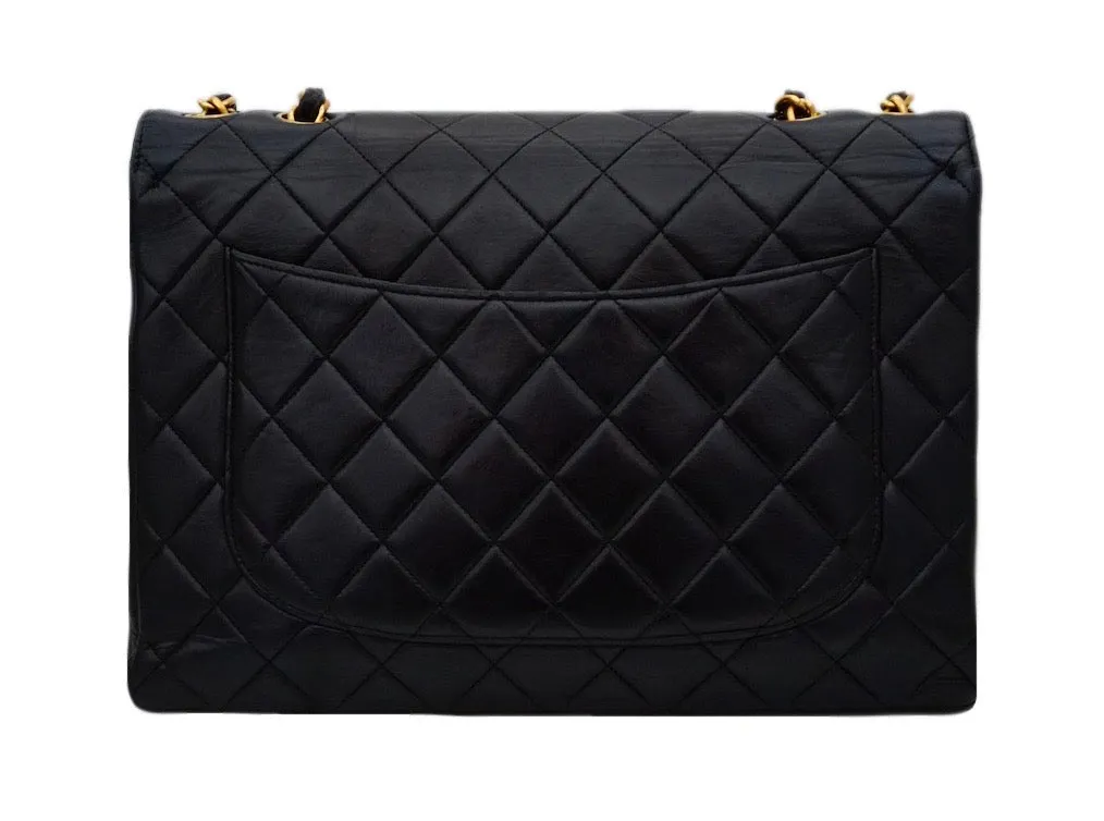 Chanel Vintage Black Lambskin Jumbo