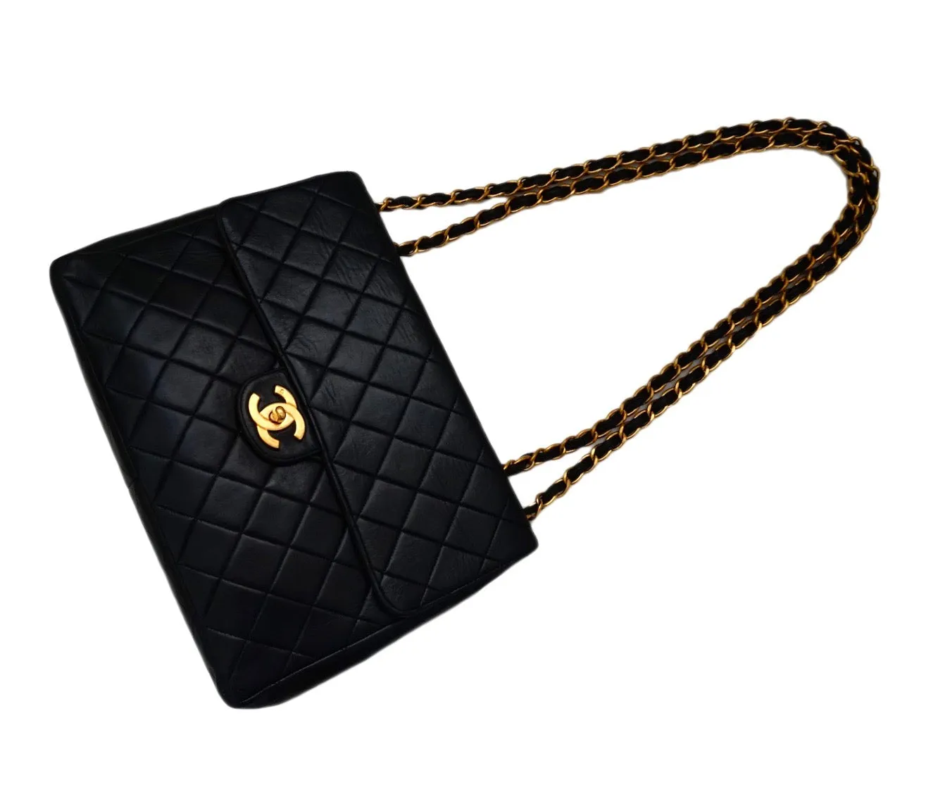 Chanel Vintage Black Lambskin Jumbo