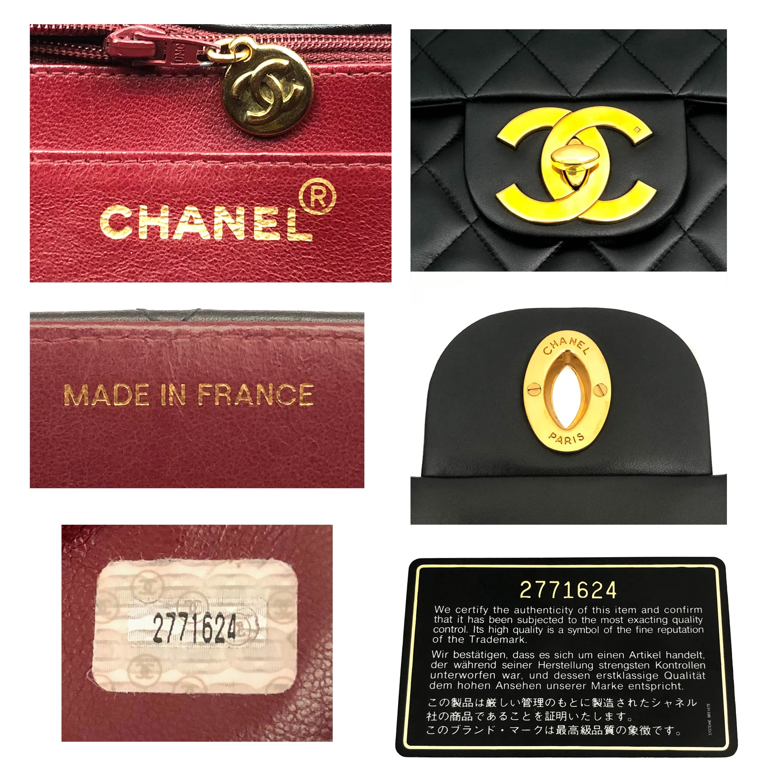 Chanel Vintage Black Lambskin Maxi Jumbo