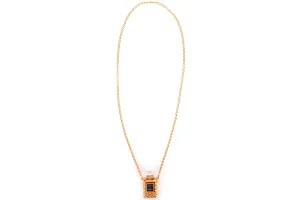 CHANEL VINTAGE PERFUME NO.5 SET BRASS PERFUME NECKLACE, WITH BOX