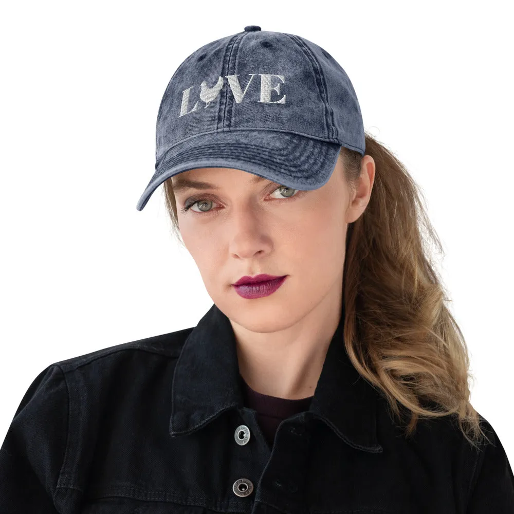 Chicken Love Vintage Cotton Twill Cap