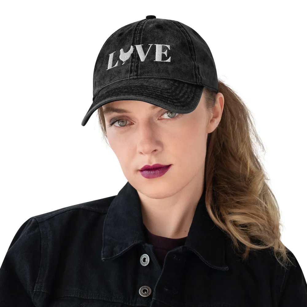 Chicken Love Vintage Cotton Twill Cap