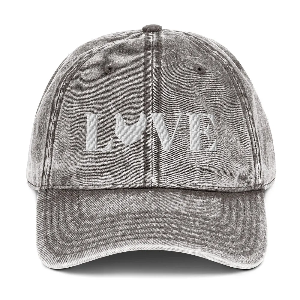 Chicken Love Vintage Cotton Twill Cap