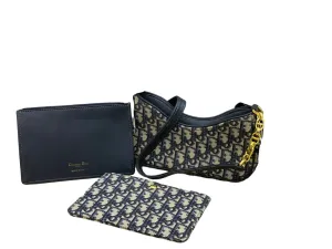 Christian Dior Oblique Navy Saddle Bag Set – With  Wallet