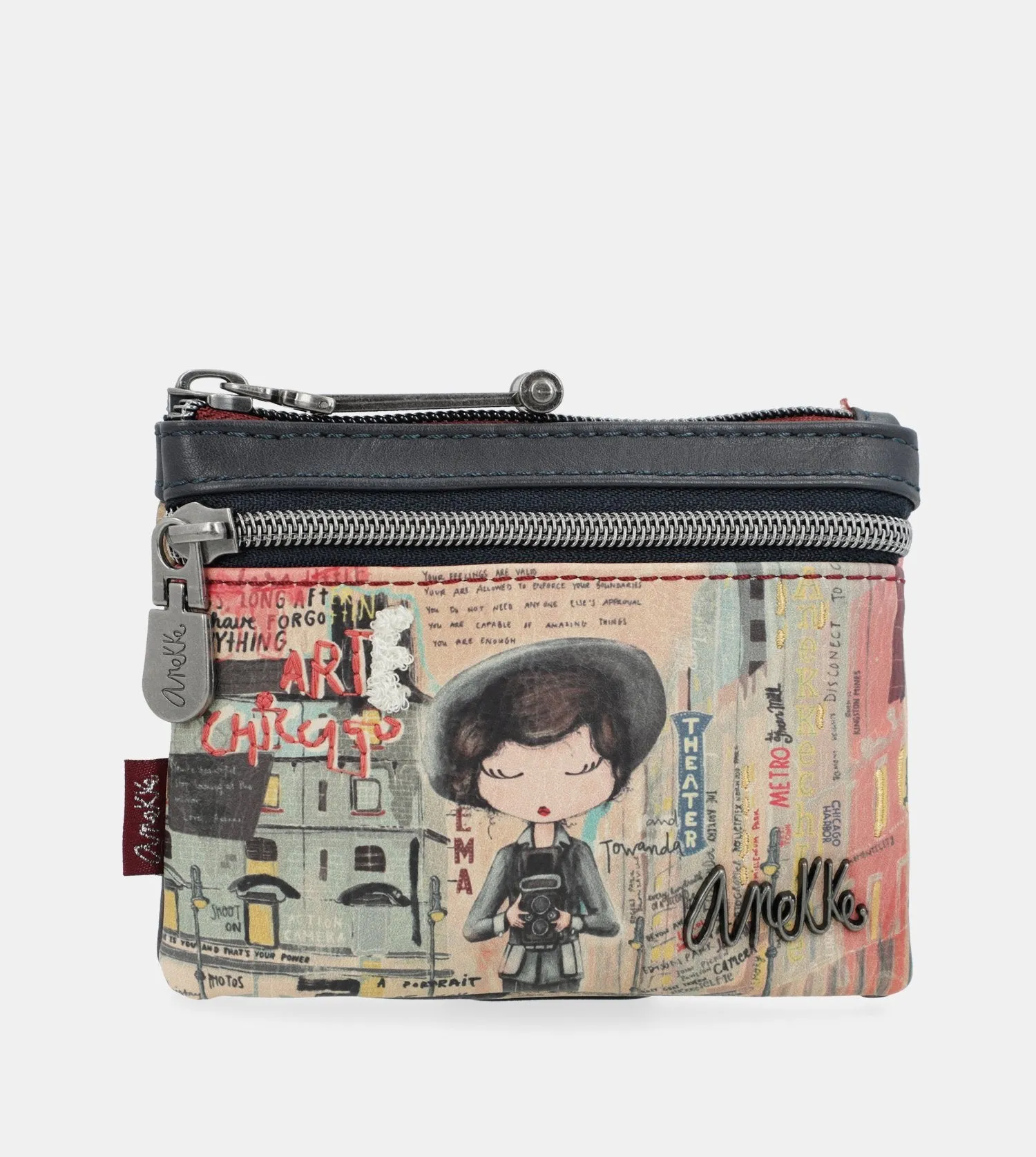 City Art purse with two zip closures