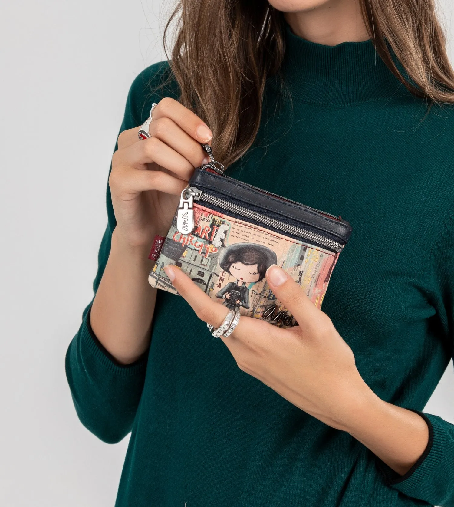 City Art purse with two zip closures