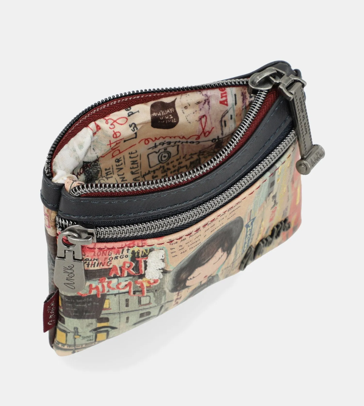 City Art purse with two zip closures