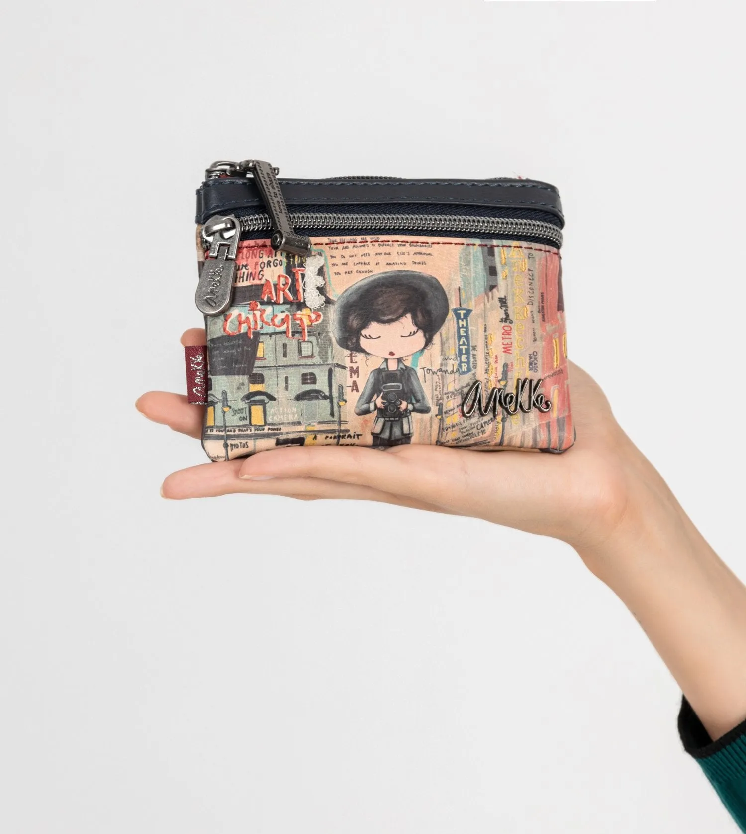 City Art purse with two zip closures