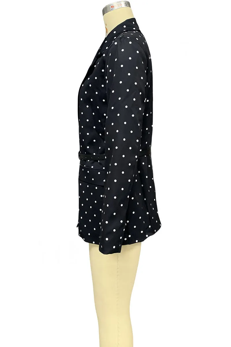 CK0445 Polka Dots Belted Blazer