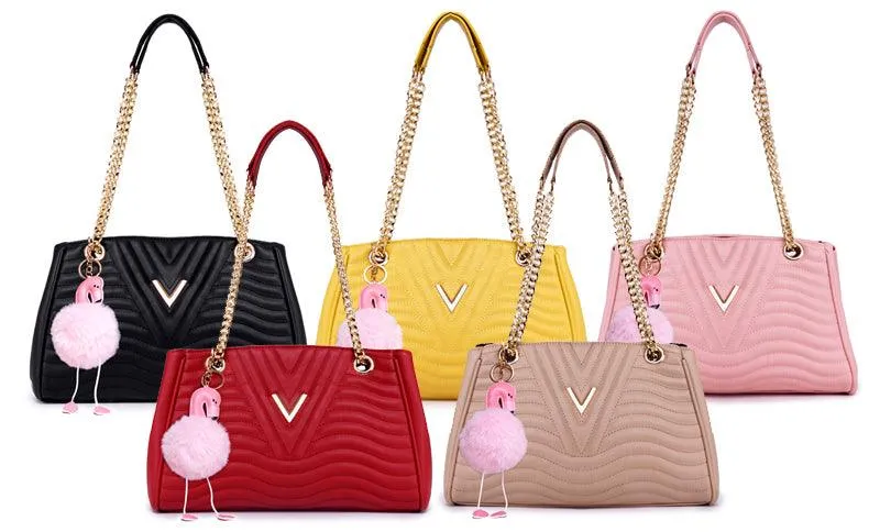 Classical Design Genuine Woman Black Leather flower Bags