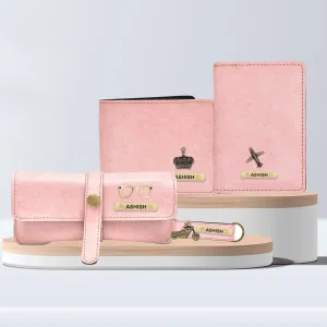 Classy Leather Customized All in One Men's Combo (4 pcs) - Pink