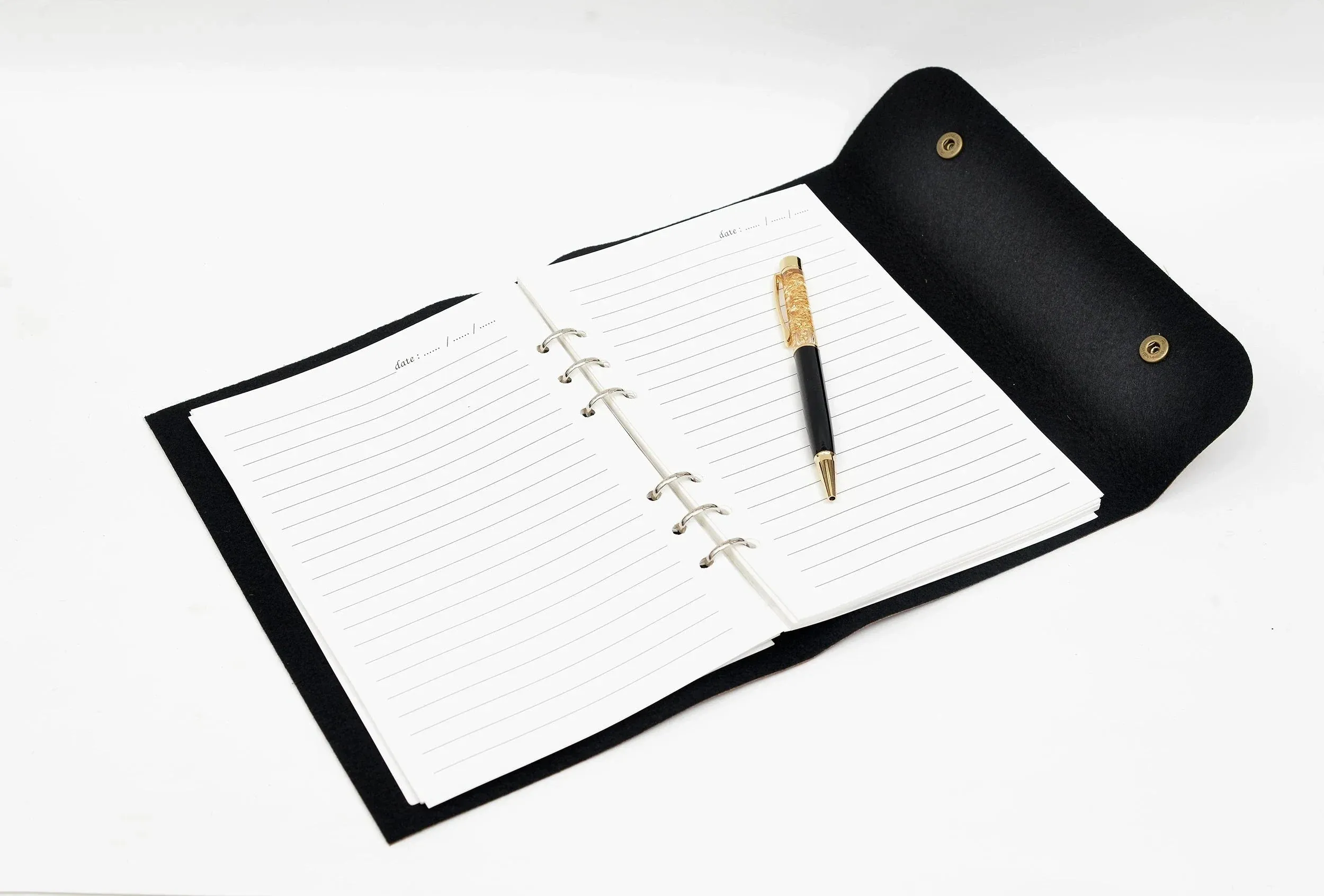Classy Leather Customized Button Diary (Olive Green)