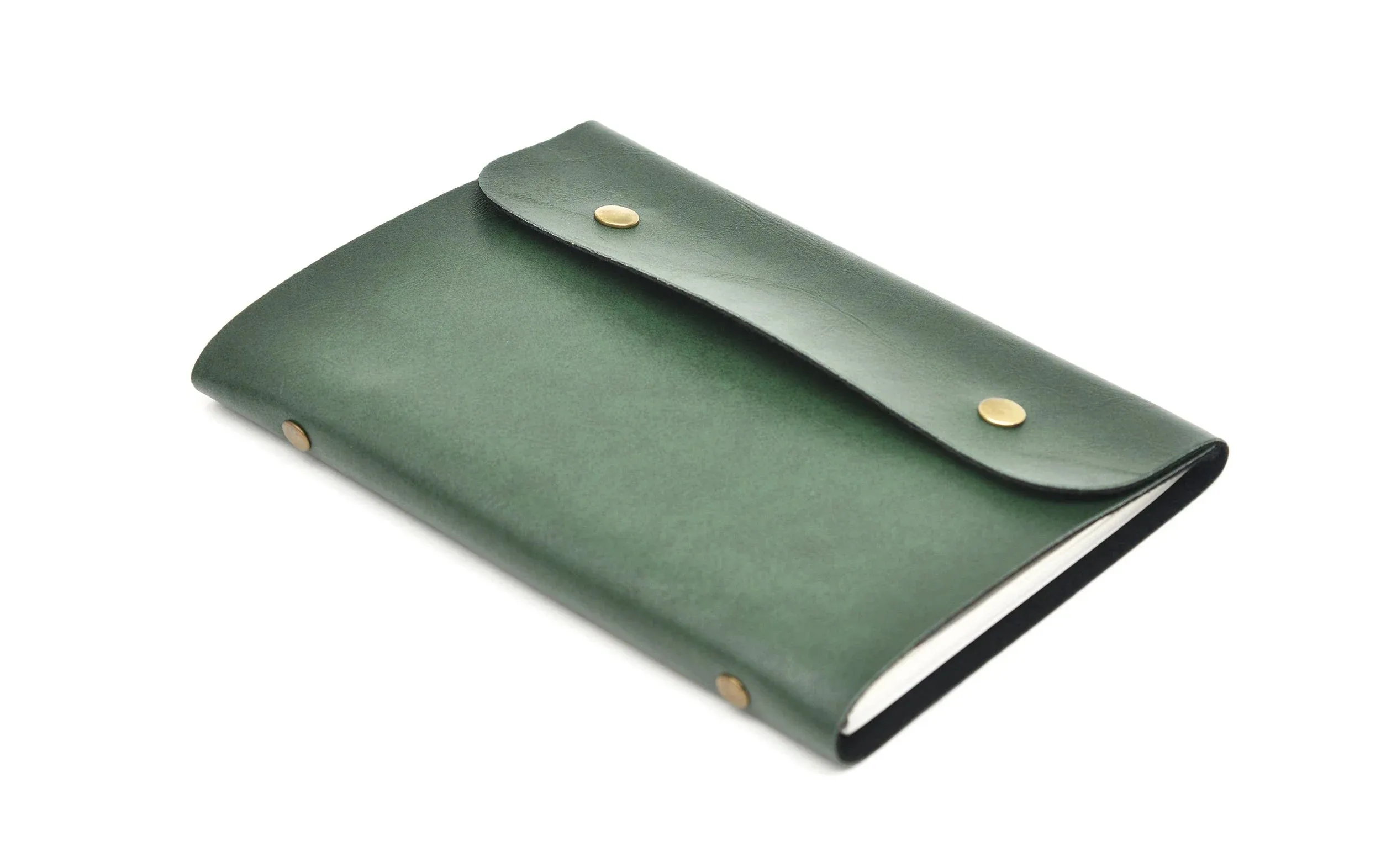 Classy Leather Customized Button Diary (Olive Green)