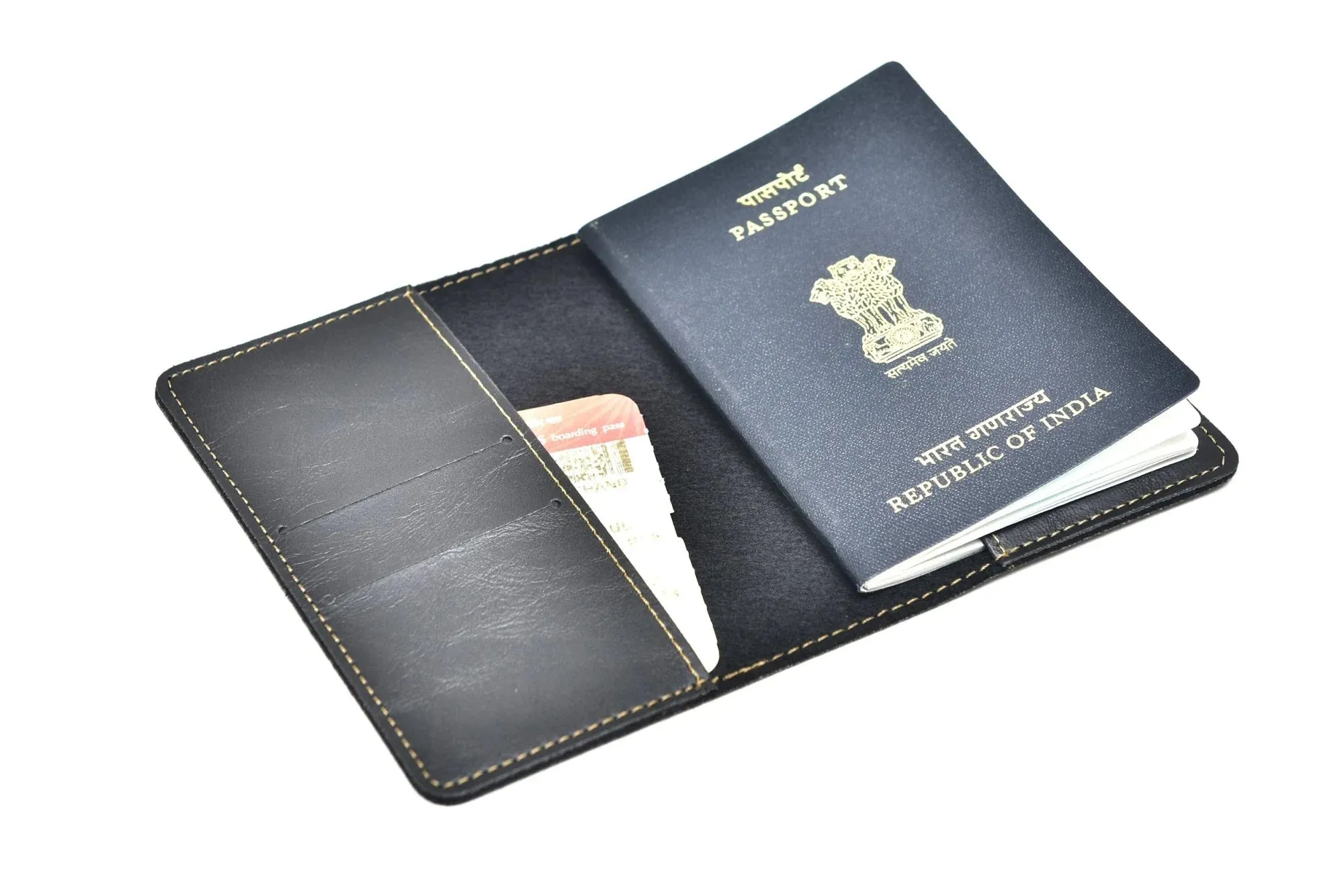 Classy Leather Customized  Frequent Traveller Combo (3 pcs) - Black