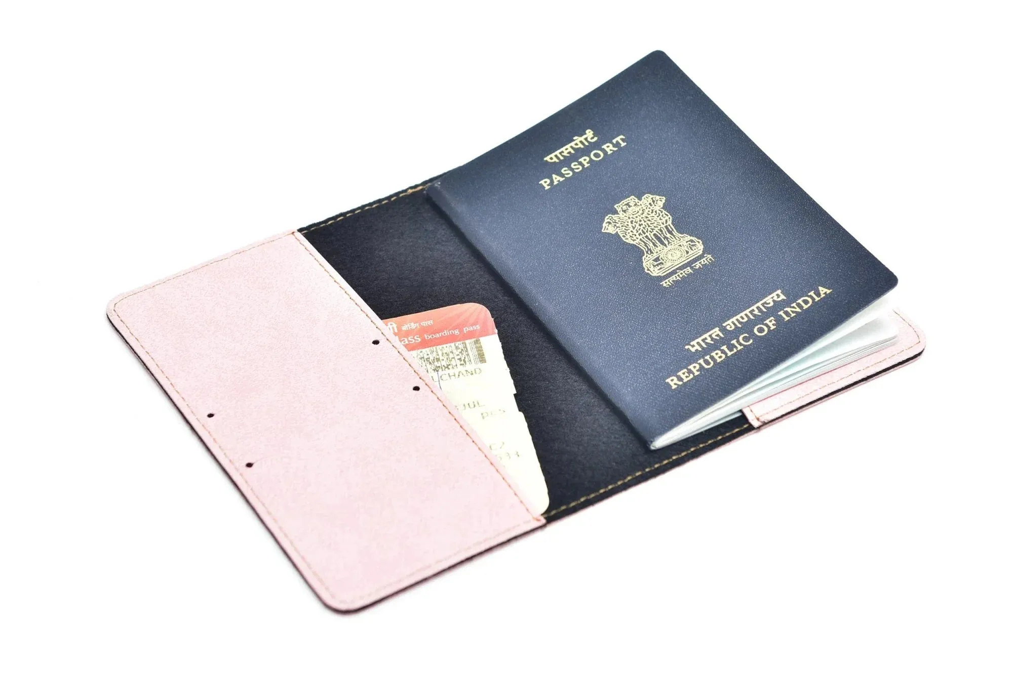 Classy Leather Customized  Frequent Traveller Combo (3 pcs) - Pink