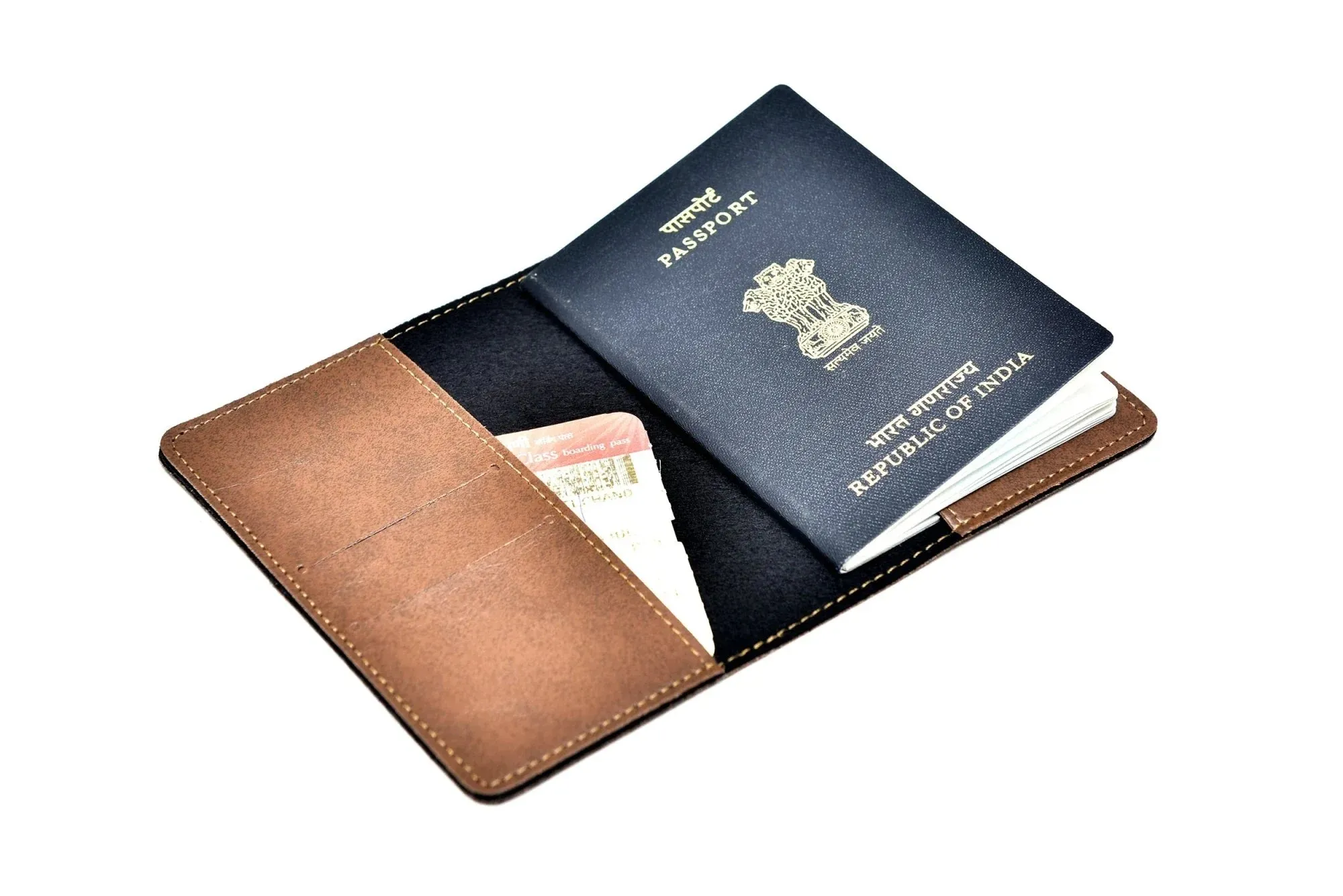 Classy Leather Customized  Frequent Traveller Combo (3 pcs) - Tan