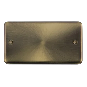 Click Deco Plus DPAB061 2-Gang Blank Plate - Antique Brass