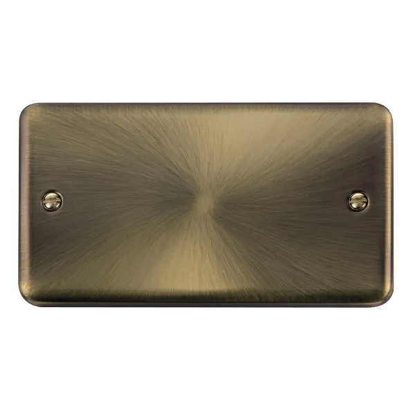 Click Deco Plus DPAB061 2-Gang Blank Plate - Antique Brass