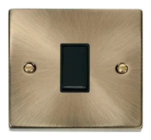 Click Deco VPAB011BK Victorian 10AX 1-Gang 2-Way Plate Switch - Antique Brass (Black)