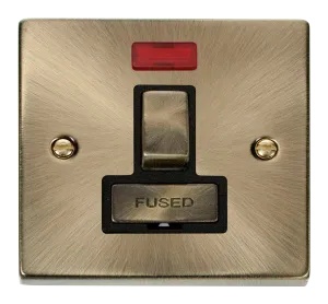 Click Deco VPAB752BK Victorian 13A Ingot DP Switched Fused Spur   Neon - Antique Brass (Black)