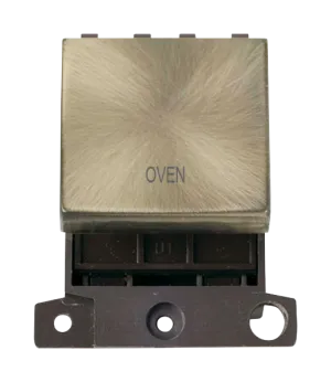 Click MiniGrid MD022AB-OV 20A DP Ingot Switch Module "Oven" - Antique Brass