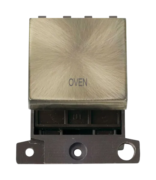 Click MiniGrid MD022AB-OV 20A DP Ingot Switch Module "Oven" - Antique Brass