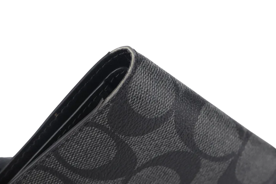 COACH DOUBLE BILLFOLD MONOGRAM WALLET NO DUST COVER NO BOX
