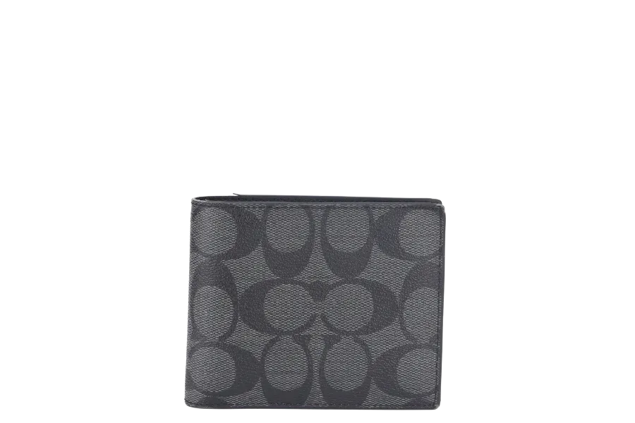 COACH DOUBLE BILLFOLD MONOGRAM WALLET NO DUST COVER NO BOX