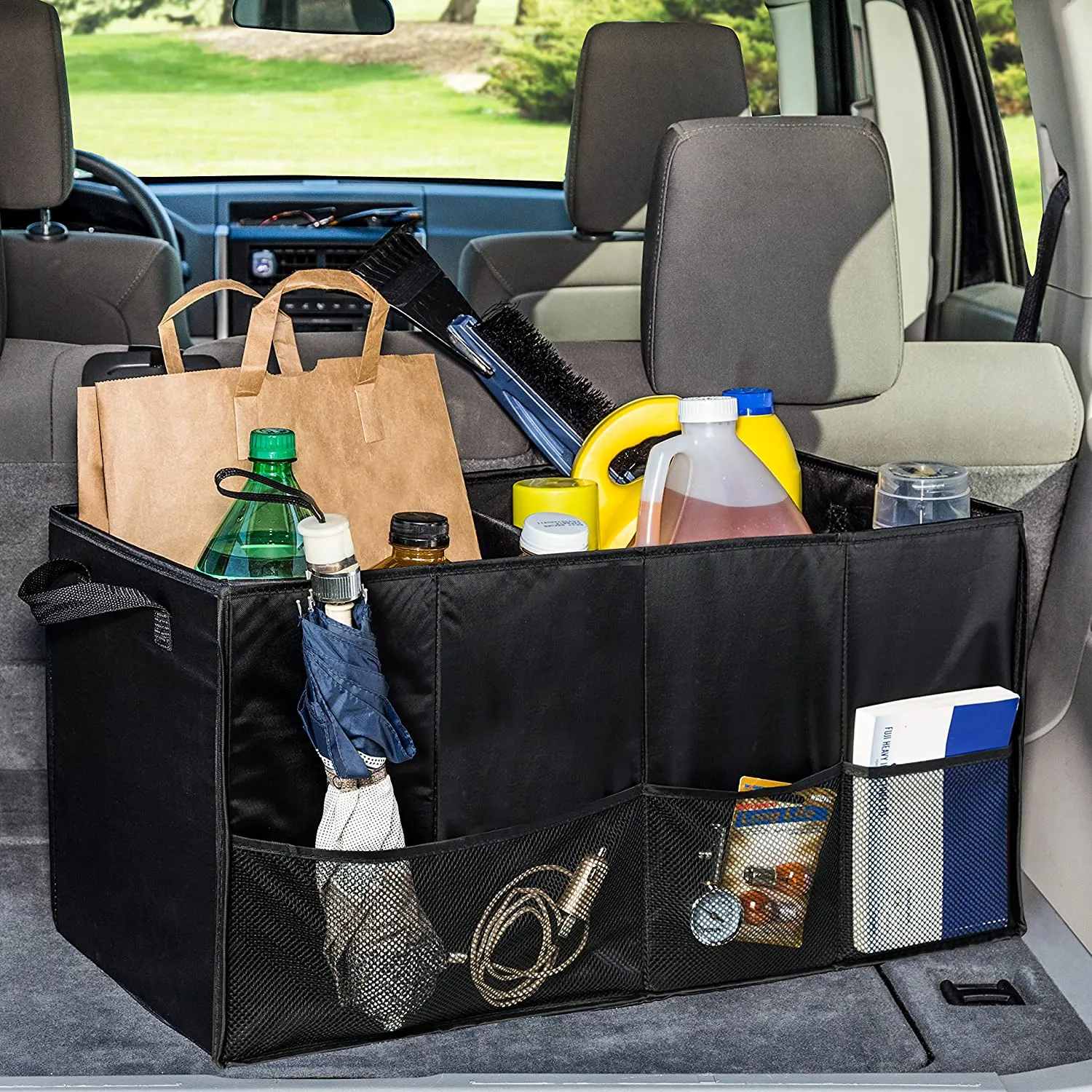 COLLAPSIBLE LARGE FOLDING TRUNK ORGANIZER, BLACK