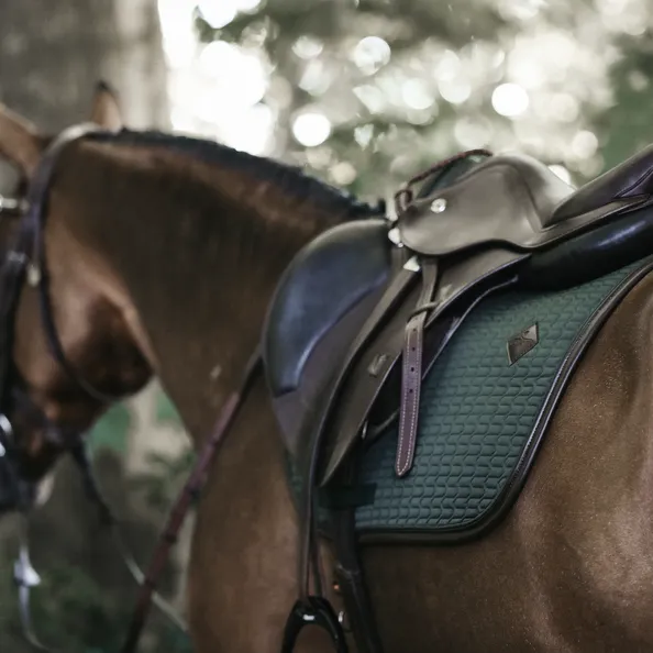 Colour Edition Leather Jump Saddle Pad - Olive