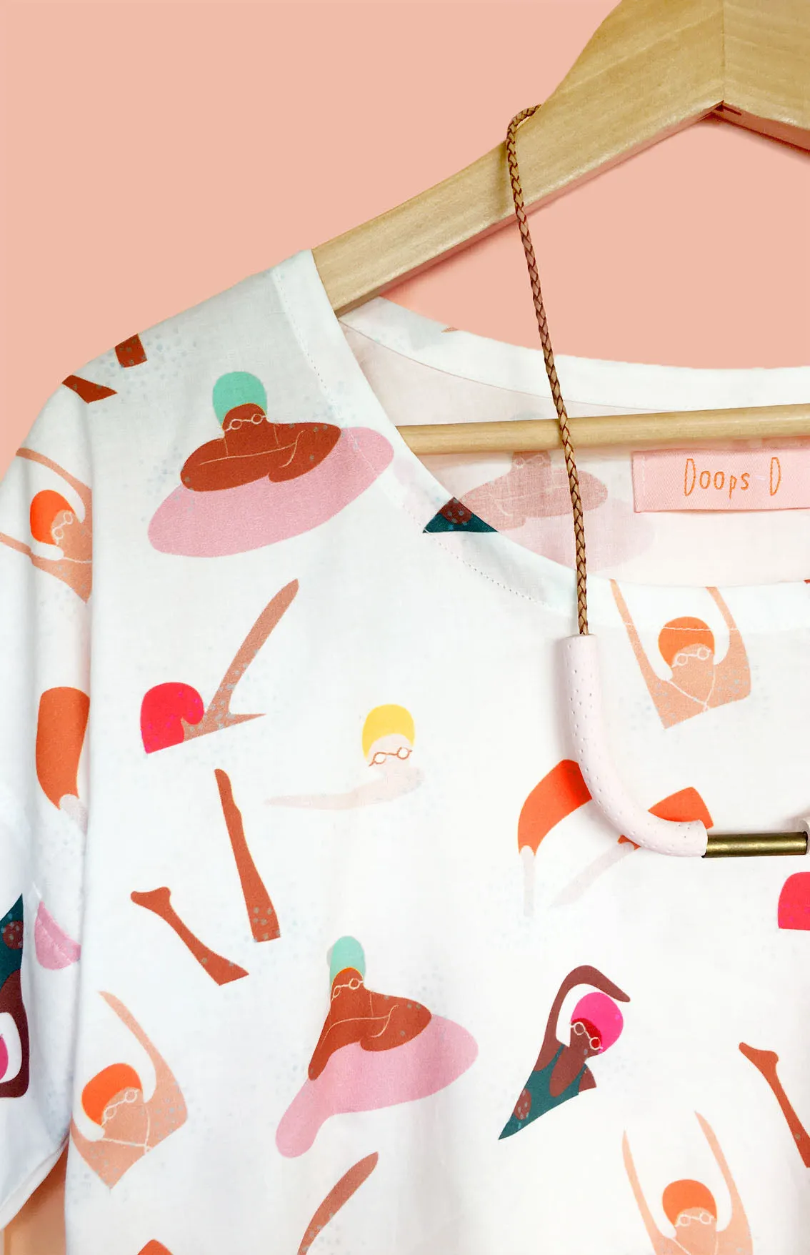 Confetti linen 3 quarter sleeves top (white)