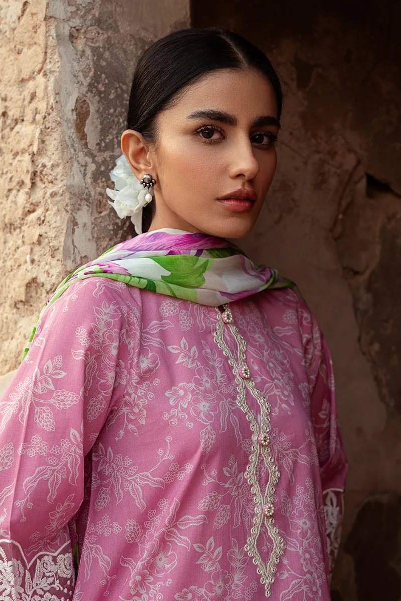 CORAL FLORET-3 PIECE LAWN PRINTED SUIT