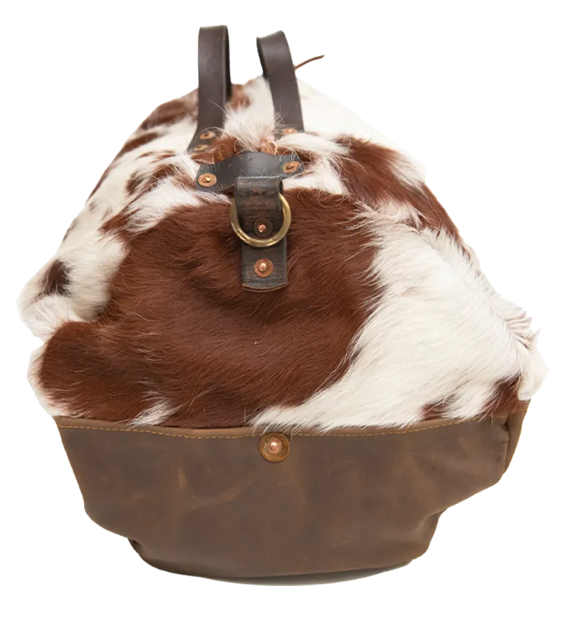Cowhide Rug Duffel - Brown/White Special Edition