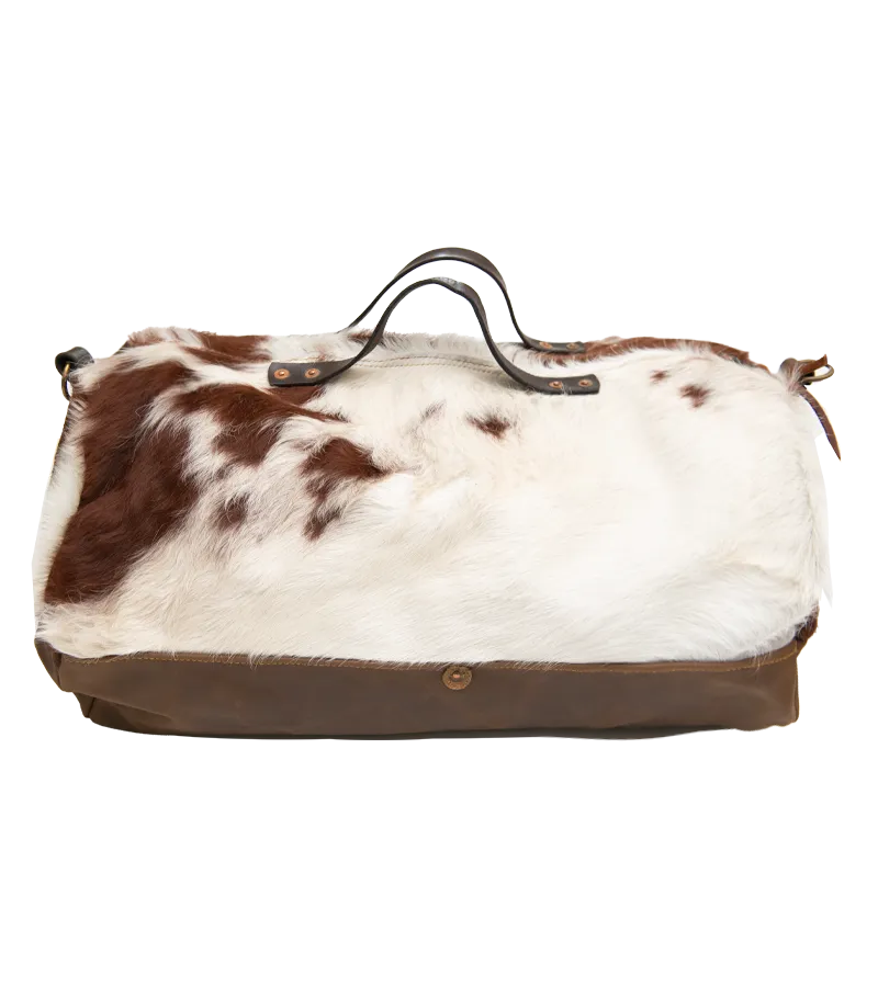 Cowhide Rug Duffel - Brown/White Special Edition