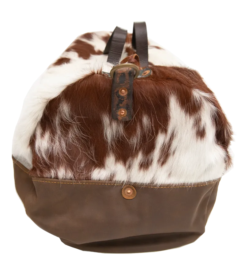 Cowhide Rug Duffel - Brown/White Special Edition