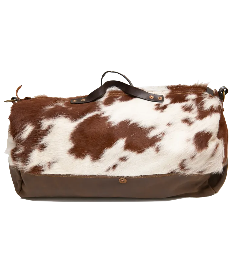 Cowhide Rug Duffel - Brown/White Special Edition