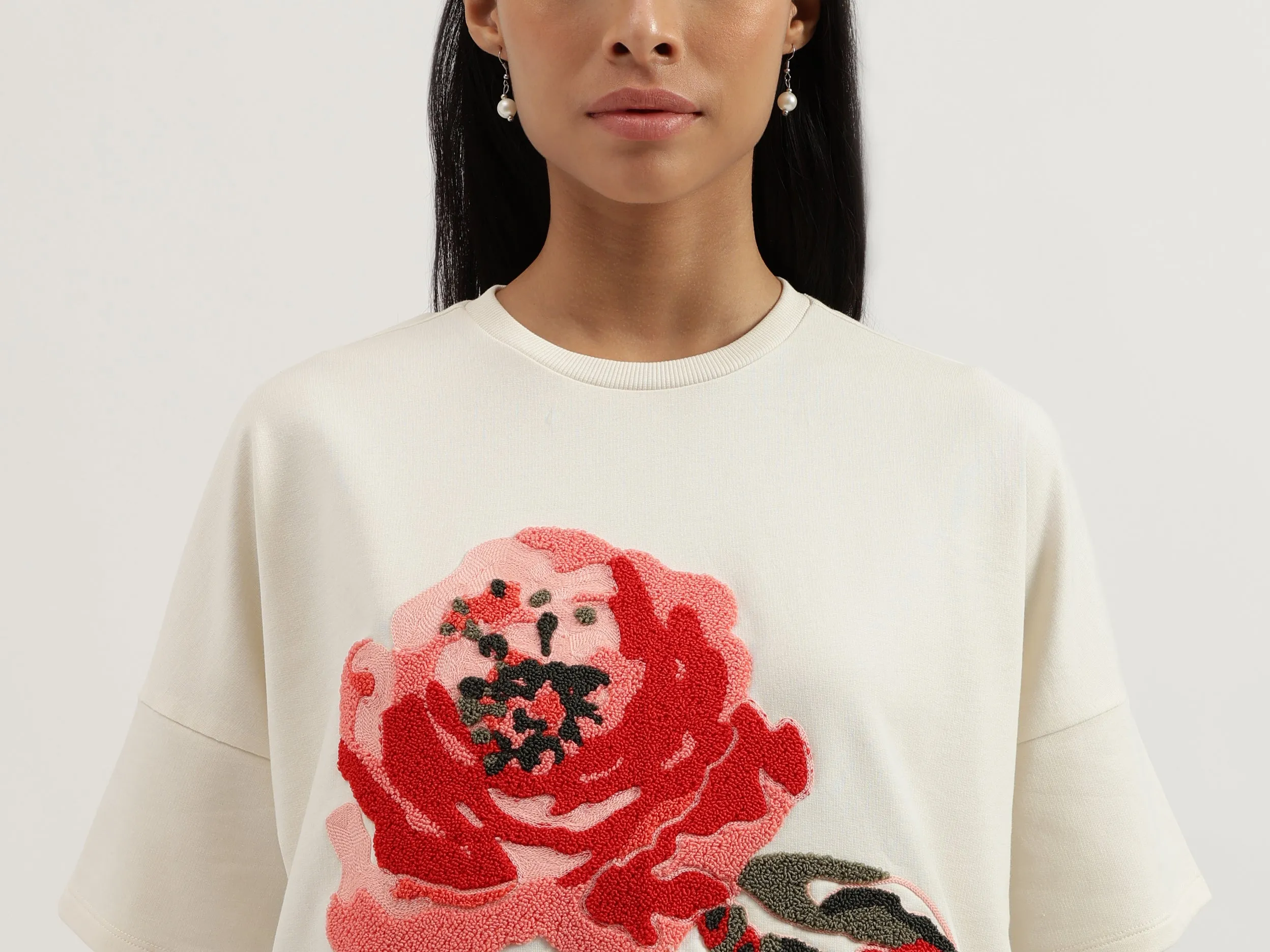 Crew Neck Floral T Shirt