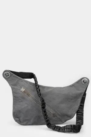Crossbody leather bag, Grey reflective