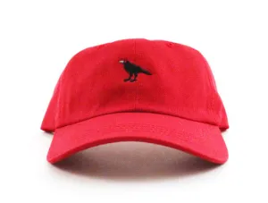 Crow Unconstructed Baseball Adjustable Dad Hat (Dark Red)