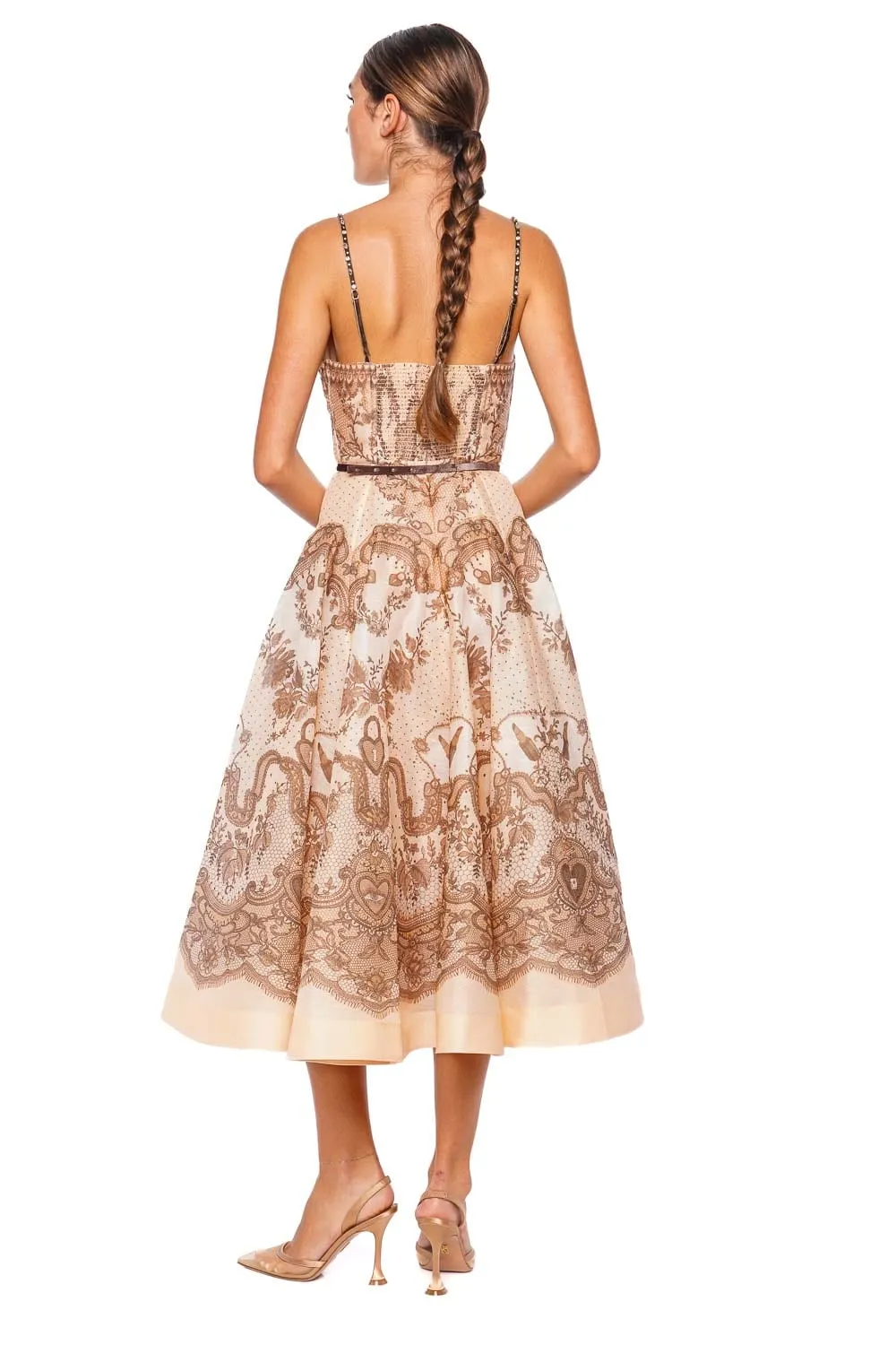 Crush Twist Front Organza Midi Dress