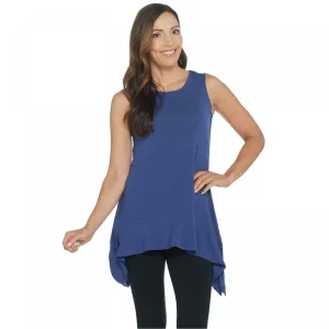 Cuddl Duds Plus Size Softwear Stretch Handkerchief Hem Ruffle Tank Top