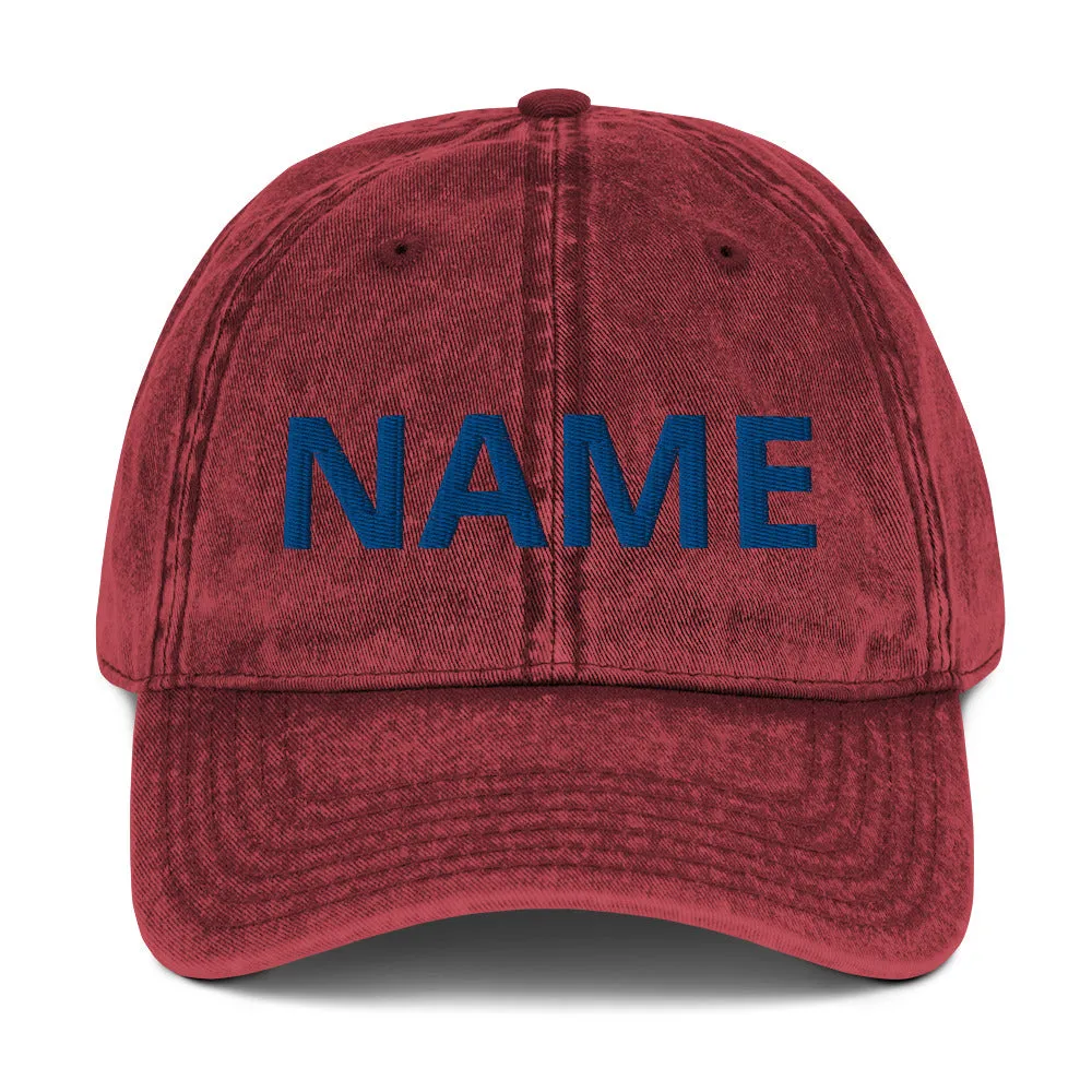 Custom Name Vintage Cotton Twill Cap
